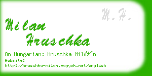 milan hruschka business card